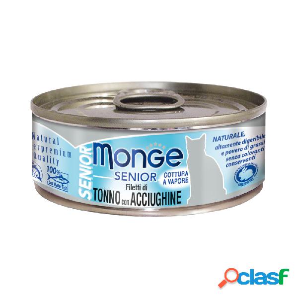 Monge Jelly Cat Senior Filetti di Tonno con Acciughine 80 gr