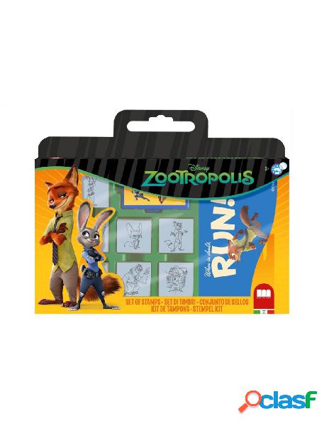 Multiprint - valigetta 7 timbri con pennarelli zootropolis