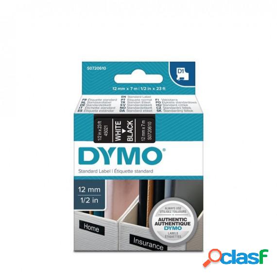 Nastro D1 450210 - 12 mm x 7 mt - bianco/nero - Dymo