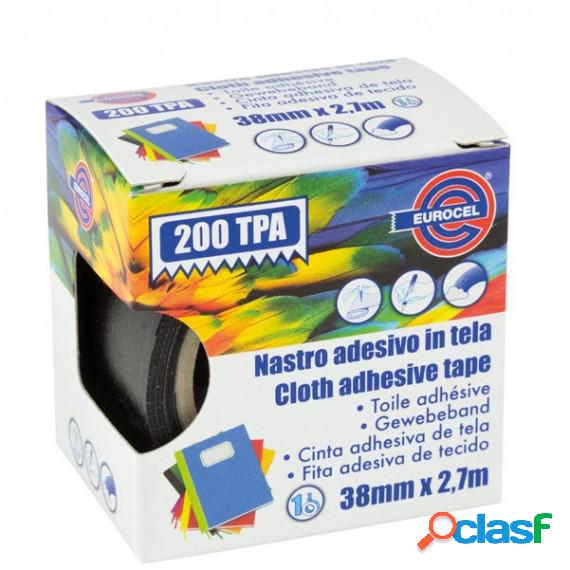Nastro adesivo telato TPA 200 - 38 mm x 2,7 mt - nero -