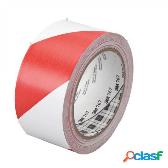 Nastro adesivo vinilico 767 - 50 mm x 33 mt - bianco/rosso -