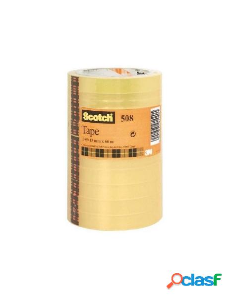 Nastro trasparente scotch 508, 10 rotoli, 15 mm x 66 m