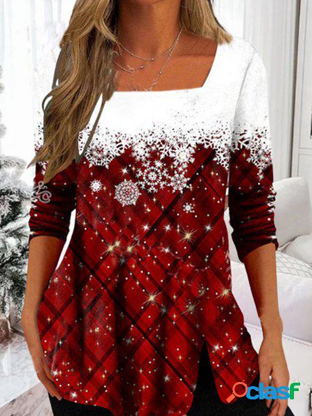 Natale Collo quadrato Jersey T-shirt