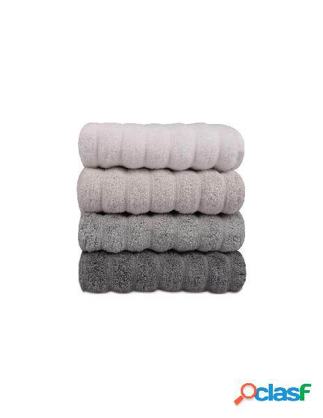No brand - sofia set di 4 asciugamani in cotone marrone e