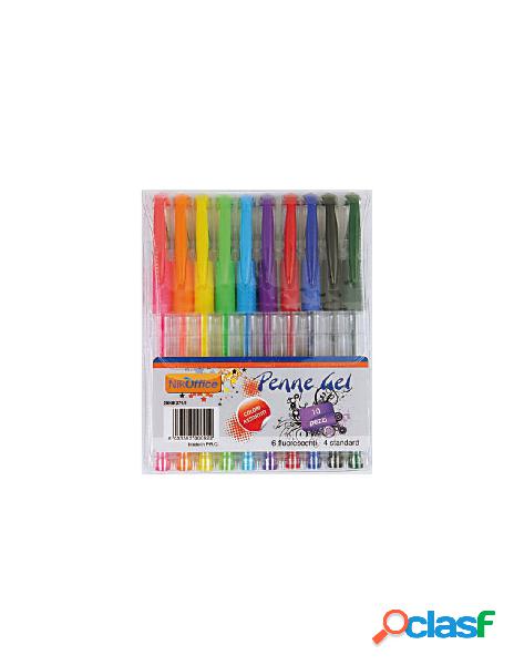 Nobrand - penne gel colorate 10 pezzi