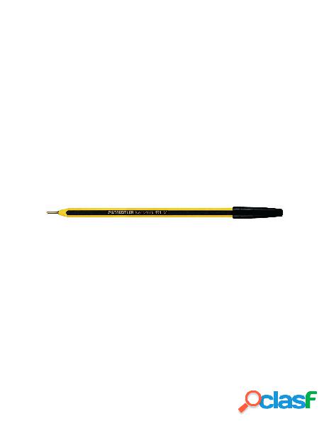 Noris stick, penna a sfera nera con lungo puntale in ottone,
