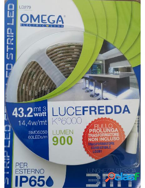 Omega - striscia led smd5050 lunghezza 3 metri, k 6000°,