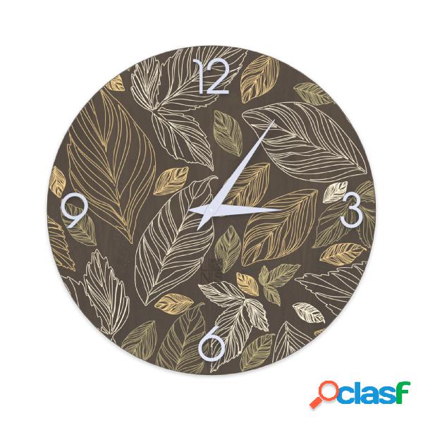 Orologio da parete NATURE LEAVES 40x3xH40cm in vero legno,