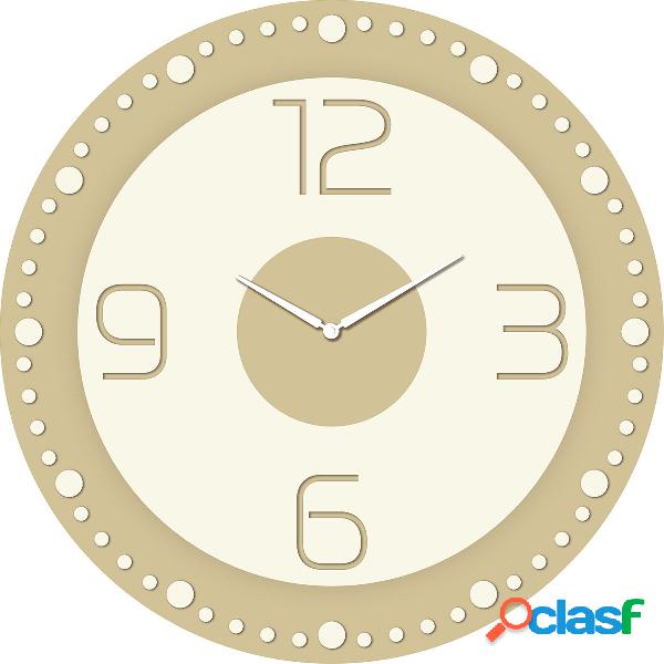Orologio da parete stampa in alluminio bianco e beige