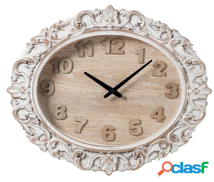 Orologio ovale da parete colore bianco invecchiato stile