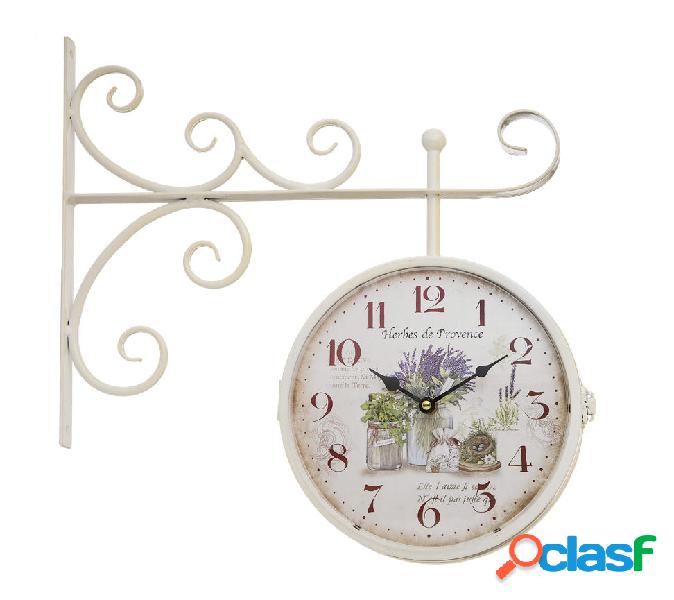 Orologio stazione da parete in metallo colore bianco cm