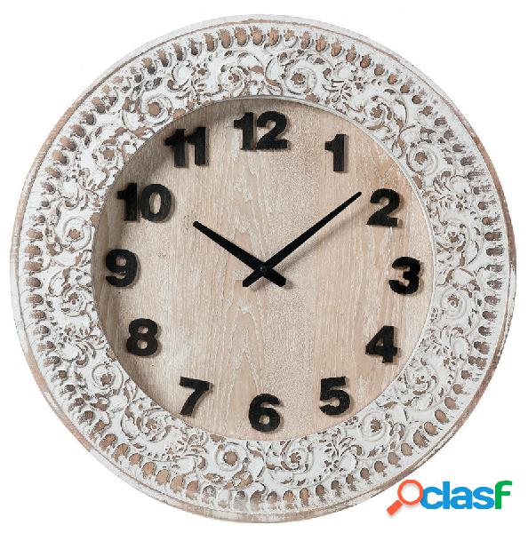 Orologio tondo da muro colore bianco stile shabby cm