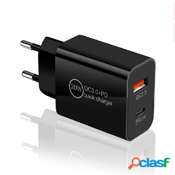 PD20W Caricatore USB PD a 2 porte Dual 20W USB-C PD3.0 QC3.0