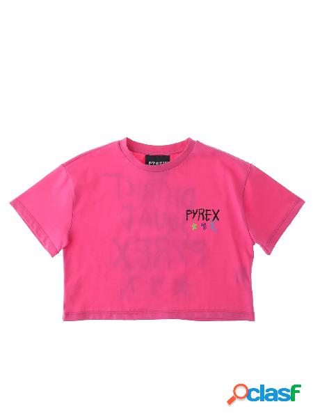 PYREX T-shirt cropped a maniche corte Rosa