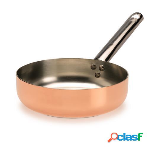 Padella in rame stagnato per induzione 2mm, un manico, diam.