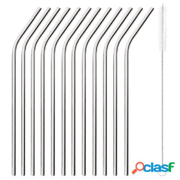 Paderno Cannucce Cocktail Curve Argento Set 12 Pz in Acciaio