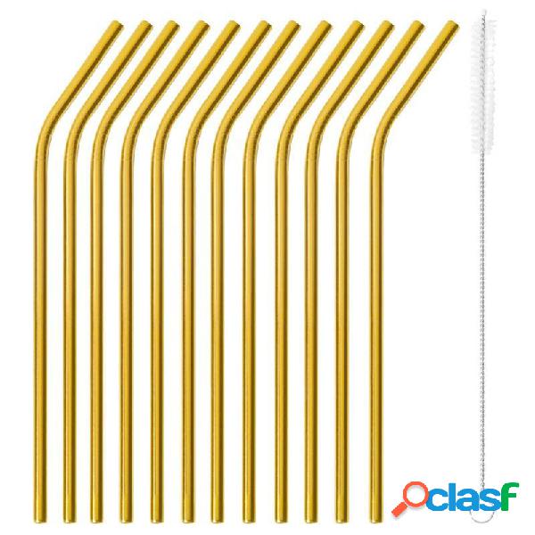 Paderno Cannucce Cocktail Curve Oro Set 12 Pz in Acciaio