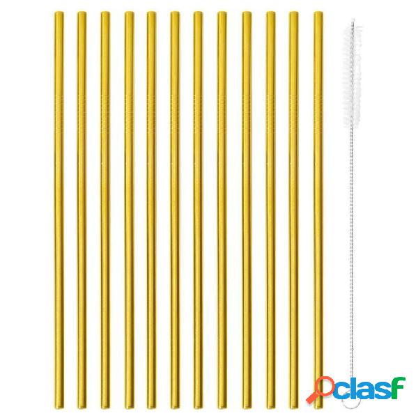 Paderno Cannucce Cocktail Dritte Oro Set 12 Pz in Acciaio
