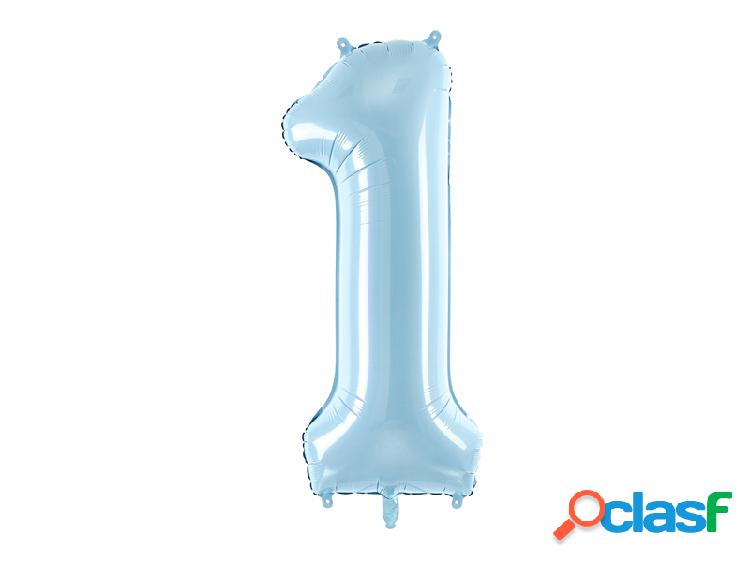 Palloncino PartyDeco Numero - 1 - Azzurro - 86 cm