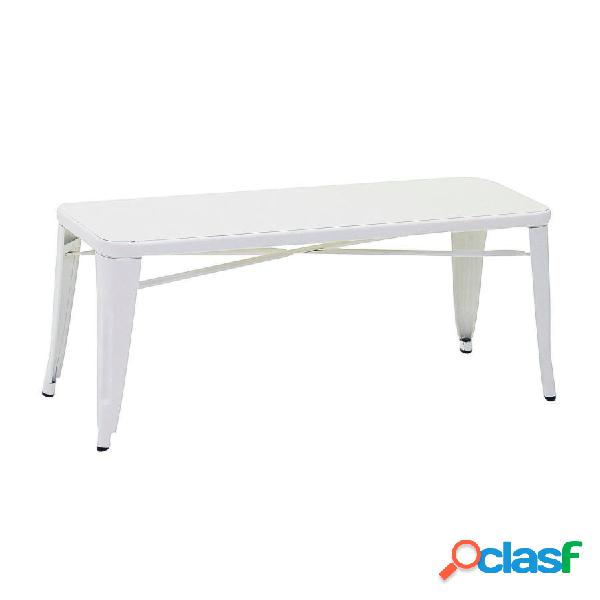Panca in metallo colore bianco stile industrial cm