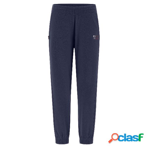 Pantaloni comfort in interlock con elastico su vita e fondo