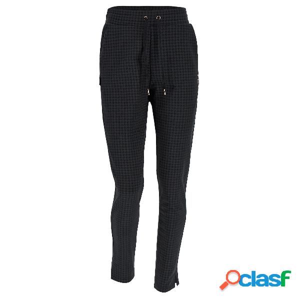 Pantaloni sportivi in felpa elasticizzata pied de poule