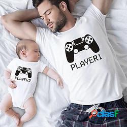 Papà e io maglietta Pop art Alfabetico Giornaliero Stampa