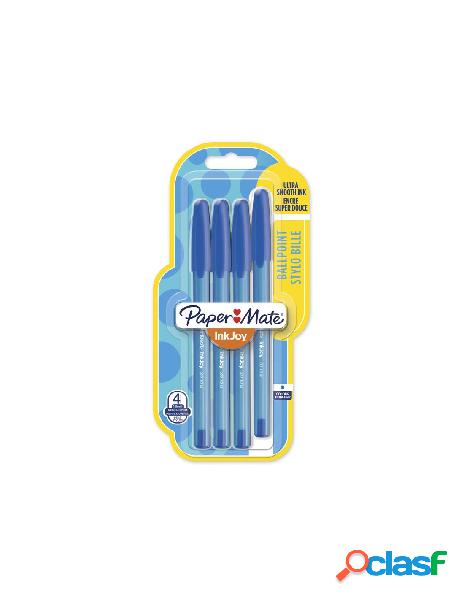 Papermate inkjoy blister 4 penne a sfera colore blu