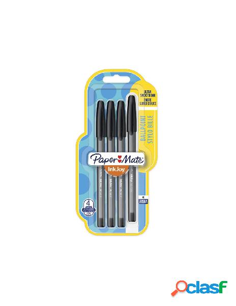 Papermate inkjoy blister 4 penne a sfera colore nero