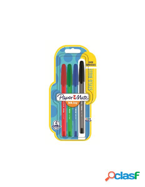 Papermate inkjoy blister 4 penne a sfera colori assortiti