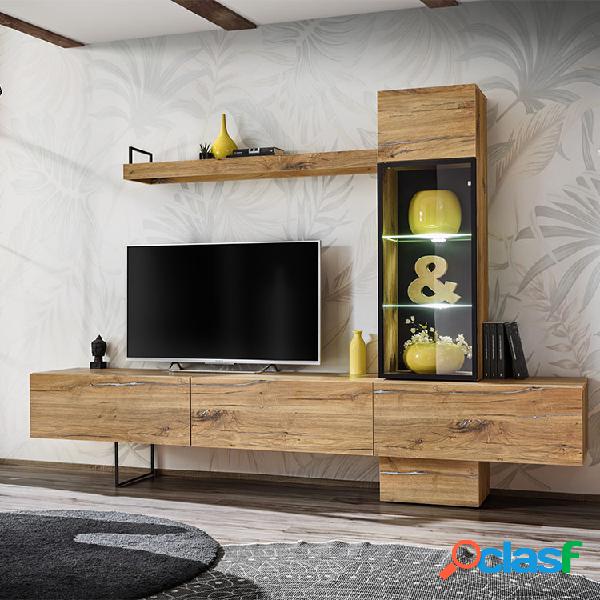 Parete attrezzata moderna soggiorno 240x170cm rovere antico
