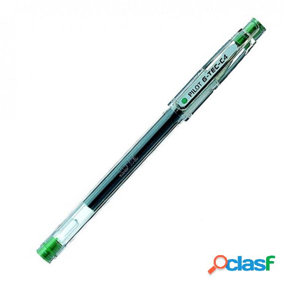 Penna a sfera Gel G Tec C4 - punta 0,4 mm - verde - Pilot