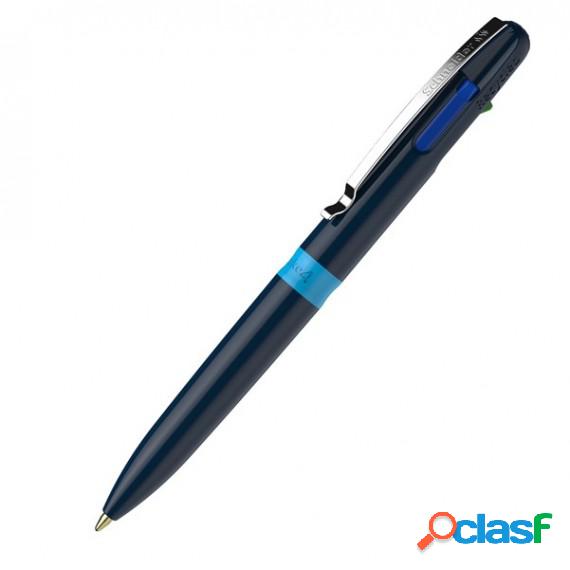 Penna a sfera Take 4 - punta media - 4 colori - fusto blu -