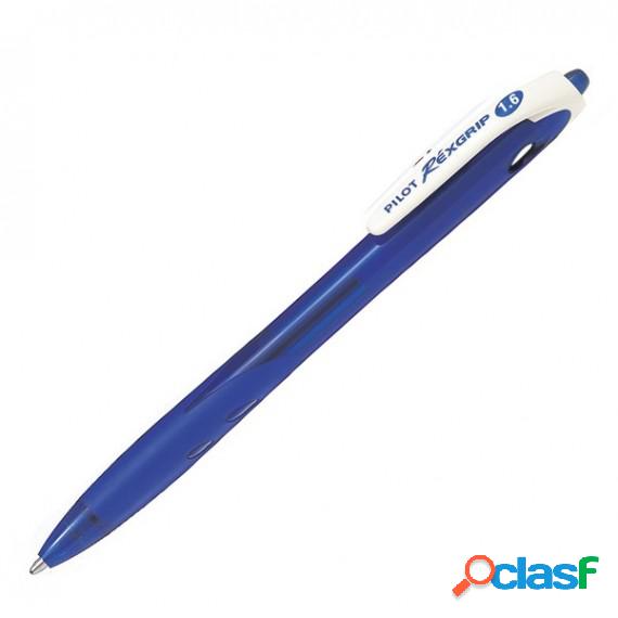 Penna a sfera a scatto Rexgrip Begreen - punta 1,6mm - blu -