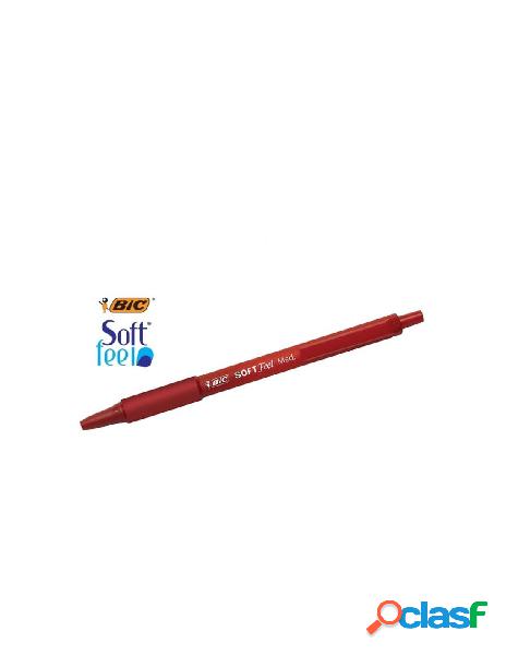 Penna a sfera a scatto soft feel colore rosso con grip