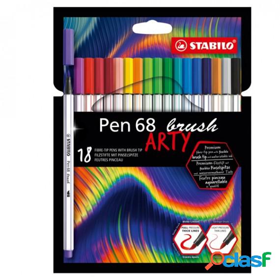 Pennarelli Pen 68 Brush Arty Line 568/12 - colori assortiti