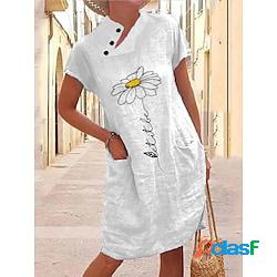 Per donna Abito casual Abito in cotone Vestito a trapezio