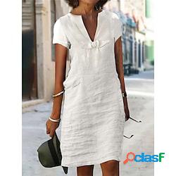 Per donna Abito casual Abito in cotone Vestito a trapezio