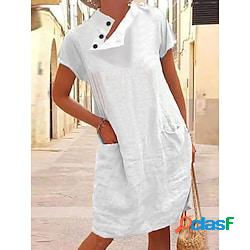 Per donna Abito casual Abito in cotone Vestito longuette