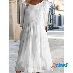Per donna Abito casual Abito in lino Vestito longuette Lino