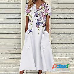 Per donna Abito casual vestito a flori Vestito longuette