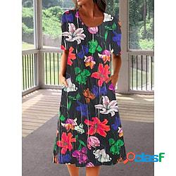 Per donna Vestito casual Abito stampato Floreale Tasche