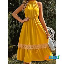 Per donna Vestito casual Vestito svasato Abito con scollo
