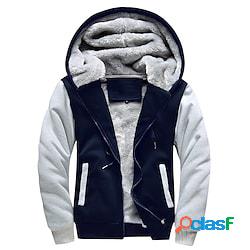 Per uomo Felpa con cappuccio e zip Sherpa peloso Giacca con