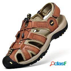 Per uomo Sandali Boho Sandali in pelle Taglie forti