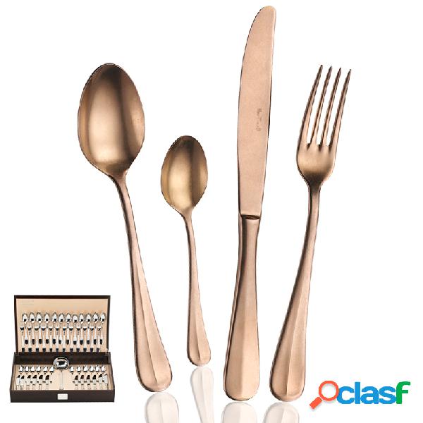 Pinti Baguette Alchimique Bronze Set Posate 49 Pz Bauletto