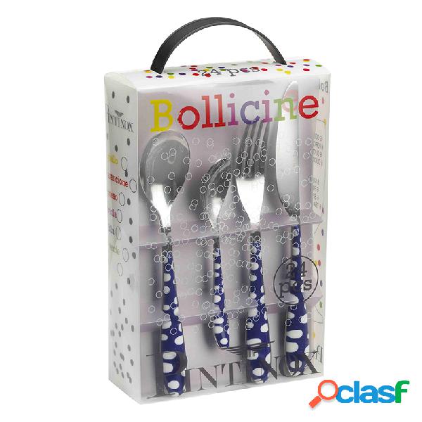 Pinti Bollicine Blu Set Posate 24 Pz