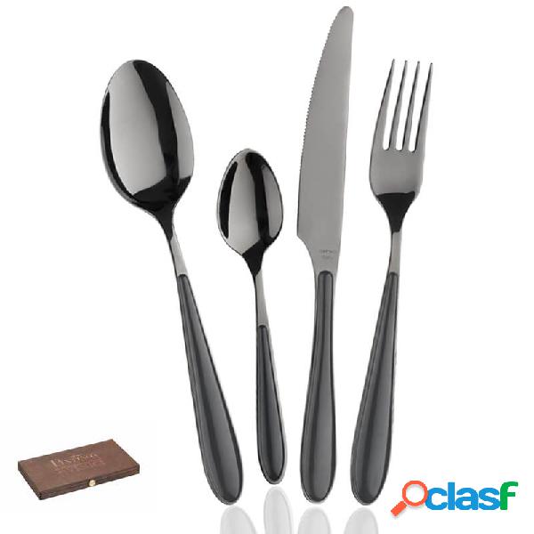 Pinti Venice Treasure Ardesia & Titanium Servizio Posate 16