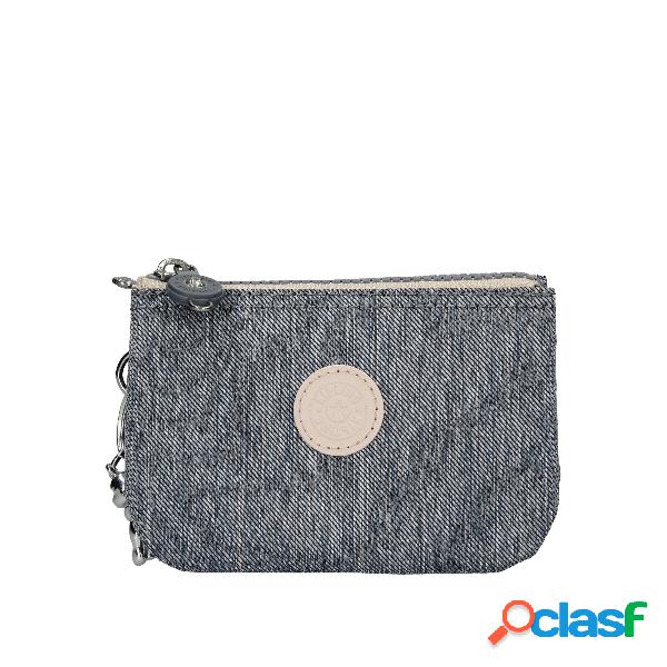 Pochette Kipling jeans con portachiavi scimmia e tre