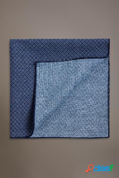 Pochette uomo misto lino disegno fantasia blue